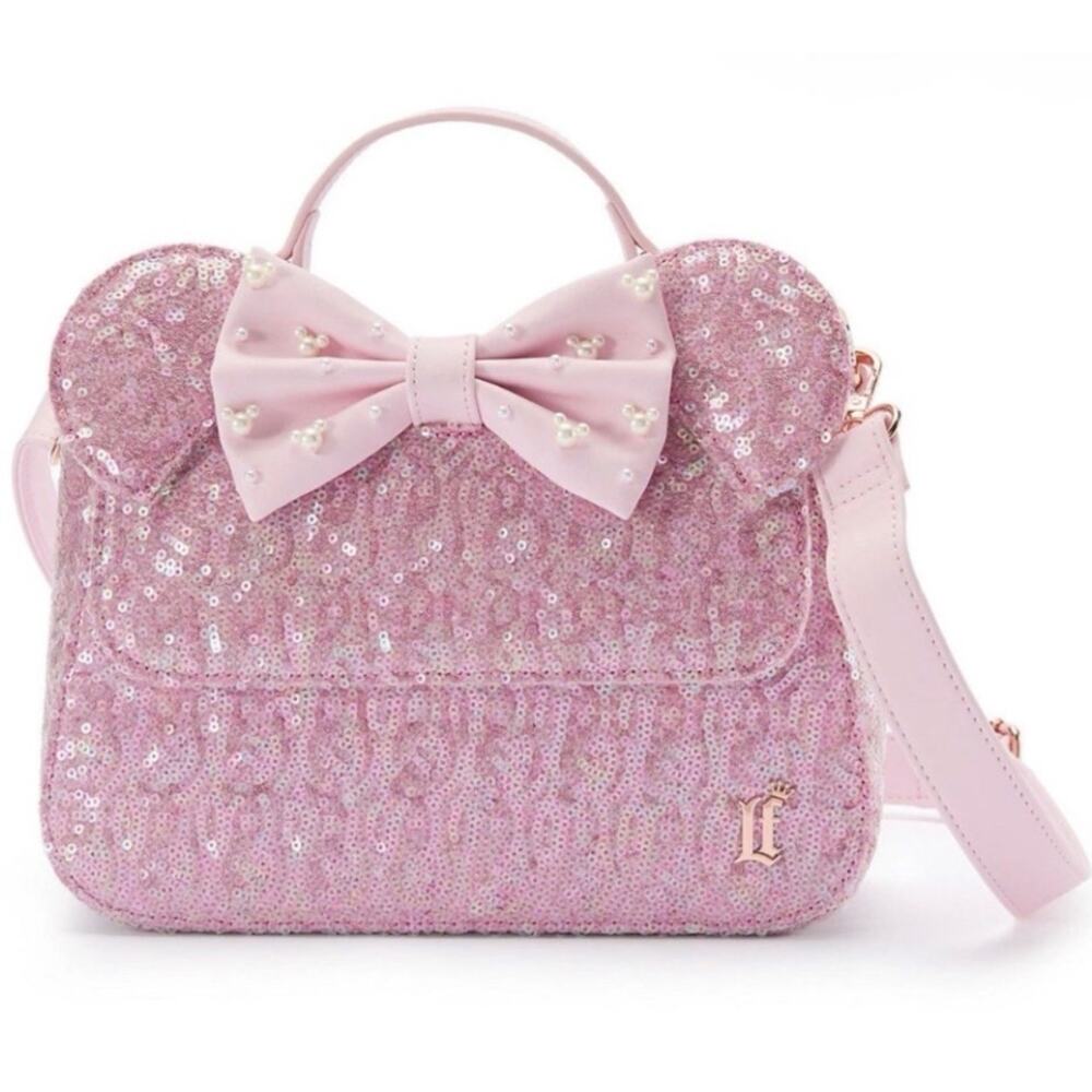 Loungefly Disney Parks Minnie Sequin Pink Crossbody NWT